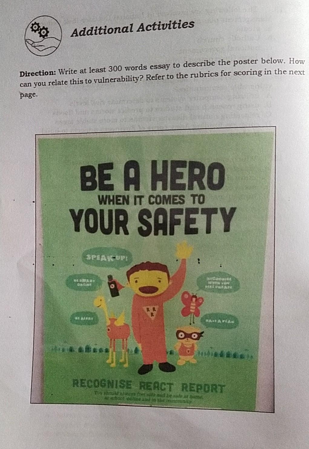 Solved Additional Activities Direction Write At Least 300 Chegg Com