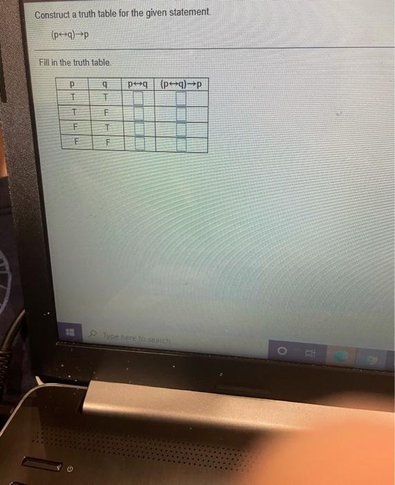 Solved Construct A Truth Table For The Given Statement | Chegg.com