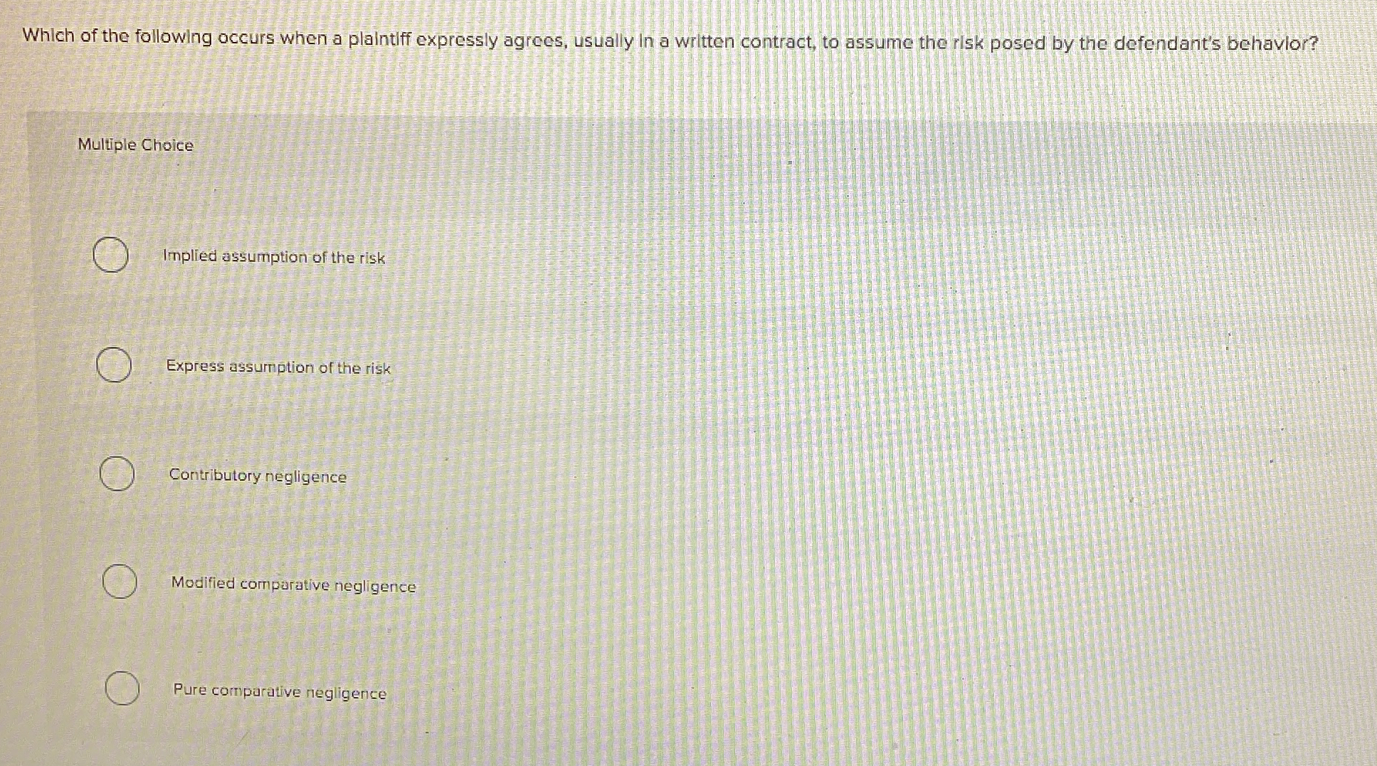 Solved Which of the following occurs when a plaintlff | Chegg.com