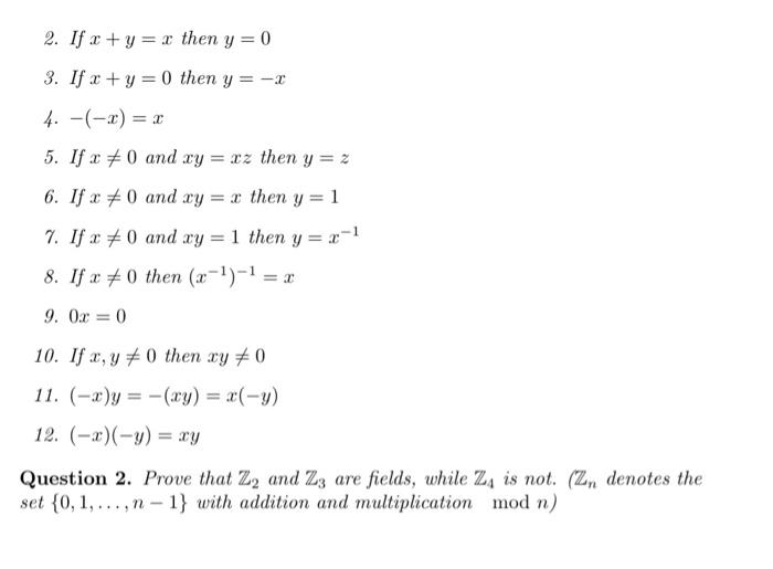 Solved 2 If X Y X Then Y 0 3 If X Y 0 Then Y 2 Chegg Com