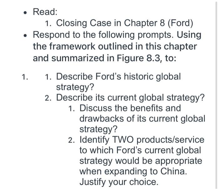 ford's global strategy case study