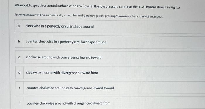 Solved Use the surface weather map shown in Fig. 1a below to | Chegg.com