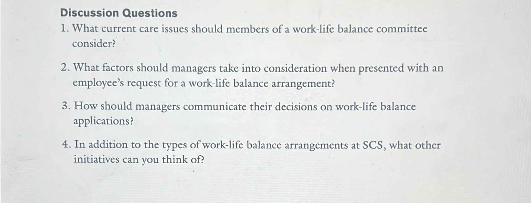 Solved Discussion QuestionsWhat current care issues should | Chegg.com