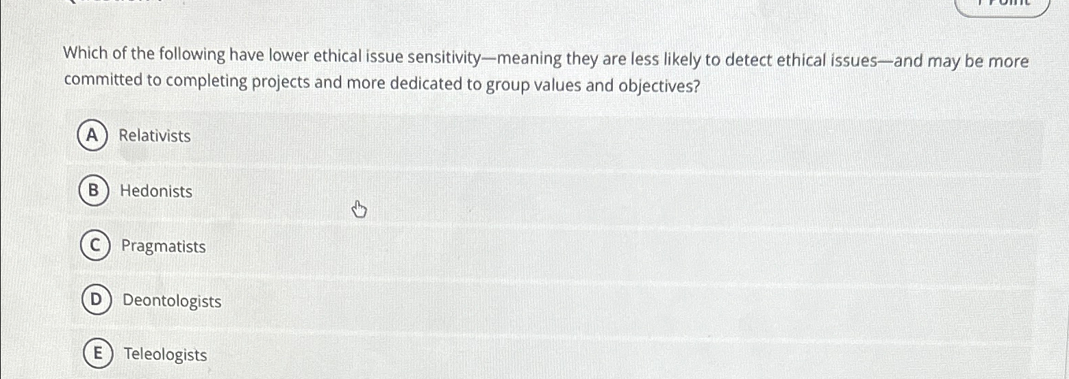 Solved Which of the following have lower ethical issue | Chegg.com