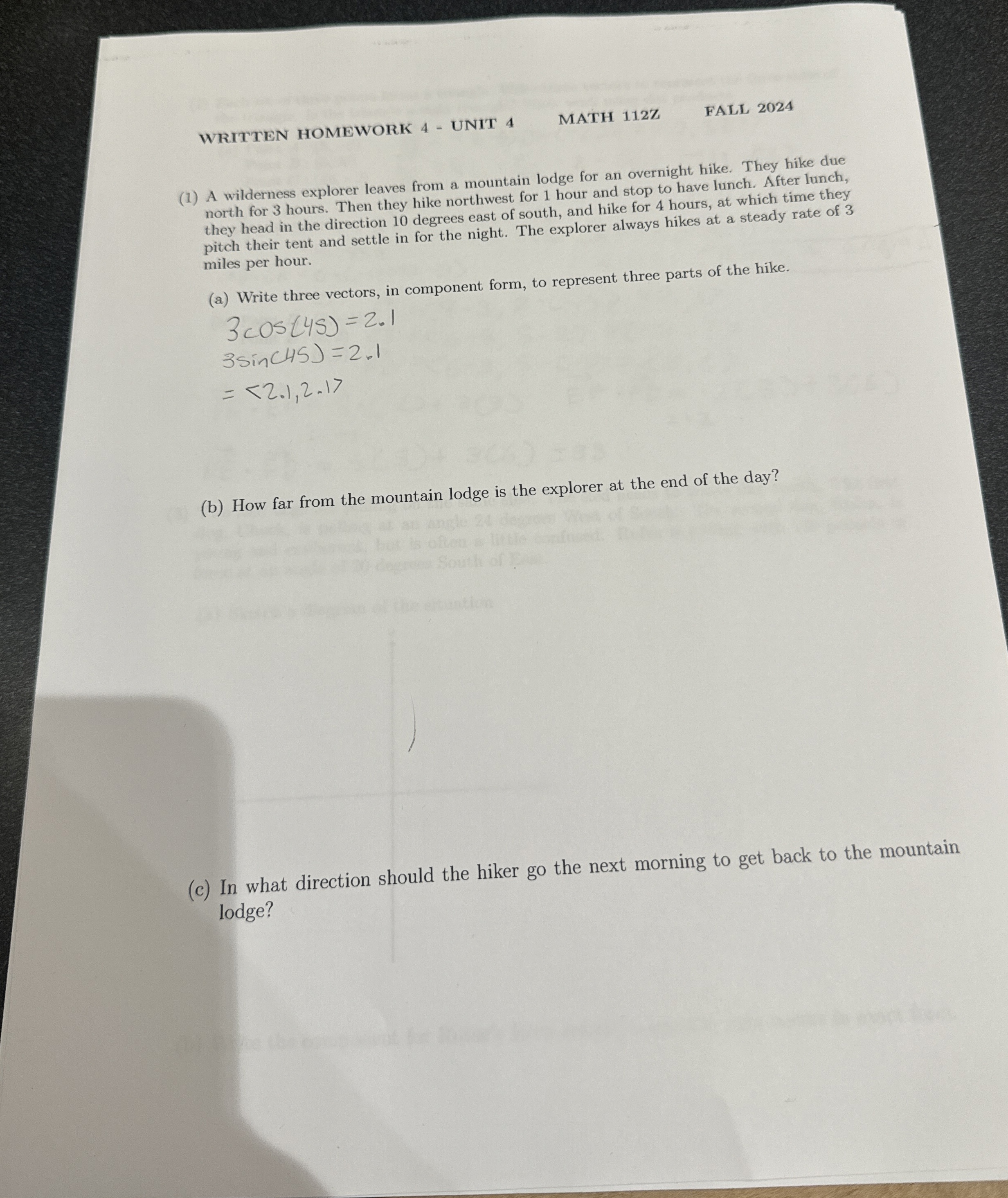 Solved WRITTEN HOMEWORK 4 - ﻿UNIT 4MATH 112ZFALL 2024(1) ﻿A | Chegg.com