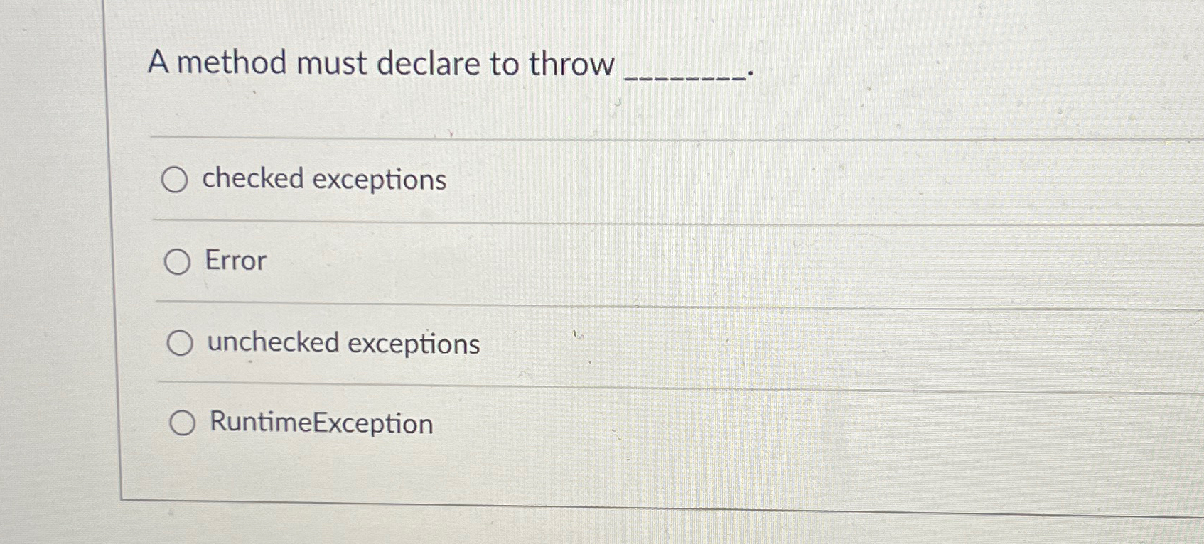 Solved A method must declare to throwchecked