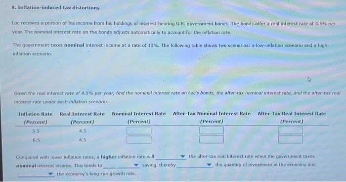 Solved Inflation Induced Tax Distortions Loc Receives A Chegg Com