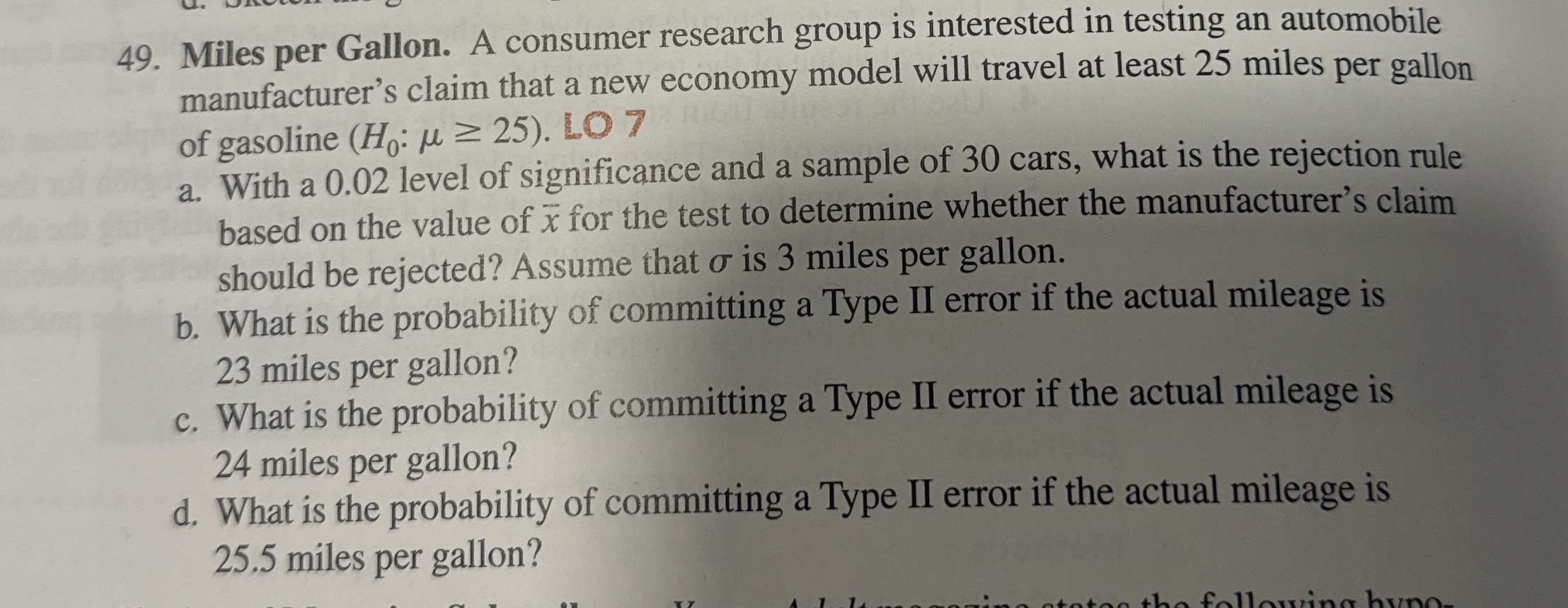 Solved Miles per Gallon. A consumer research group is | Chegg.com