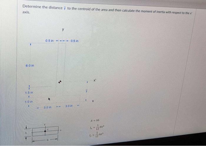 Solved Determine the distance y to the centroid of the area | Chegg.com