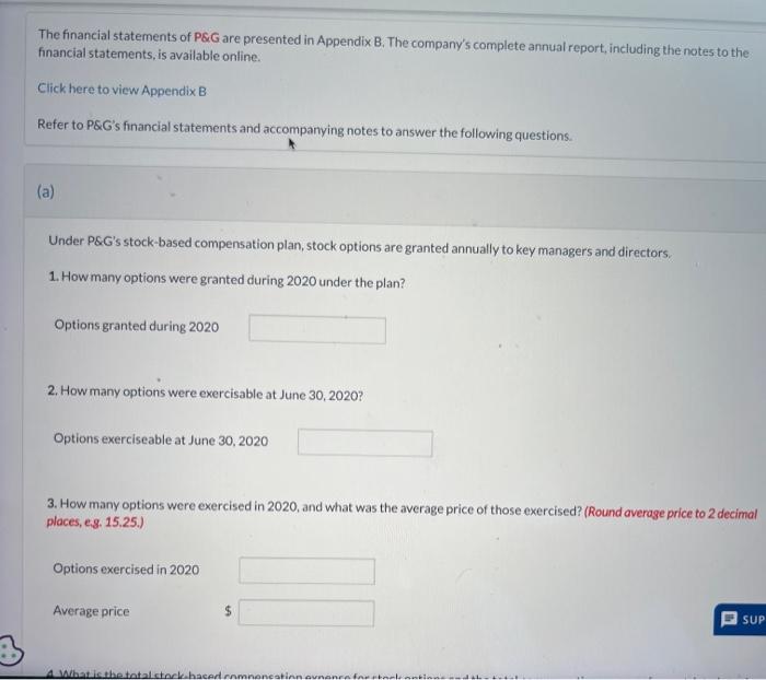 Solved The Financial Statements Of P\&G Are Presented In | Chegg.com