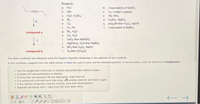Solved Reagents a HCI b.HBO CH2O, HSO d Bry e CH fH. Pd 9. | Chegg.com