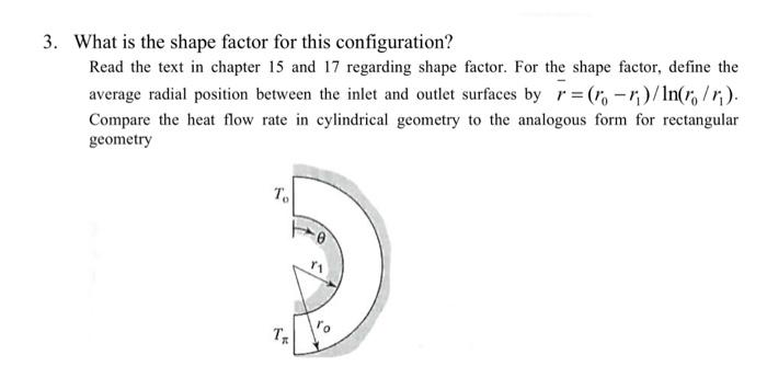 Solved 3. What is the shape factor for this configuration? | Chegg.com