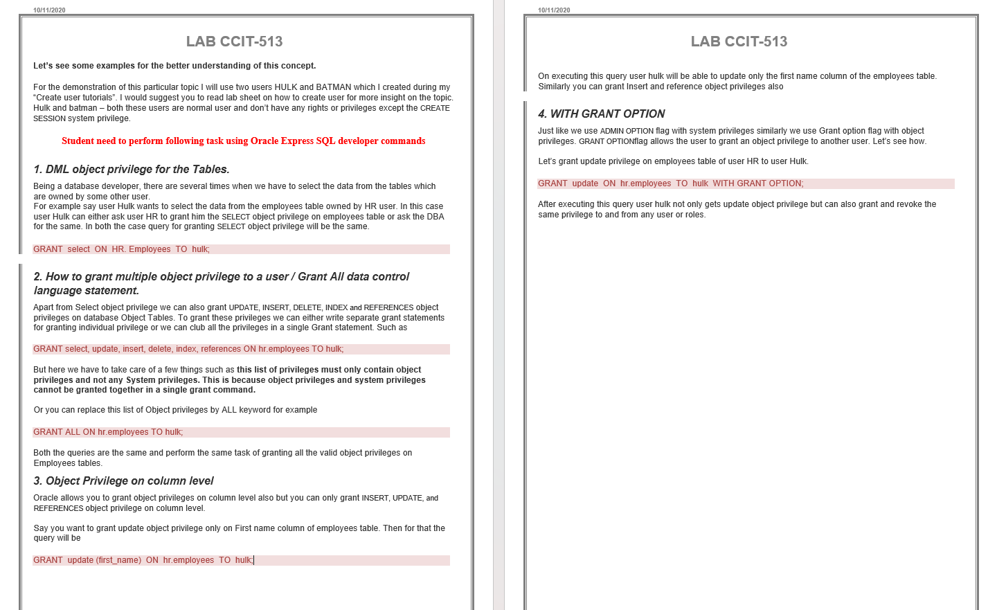Solved LAB CCIT-513Let's see some examples for the better | Chegg.com