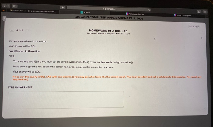Exercise 4 Using the STANDARD database and the | Chegg.com