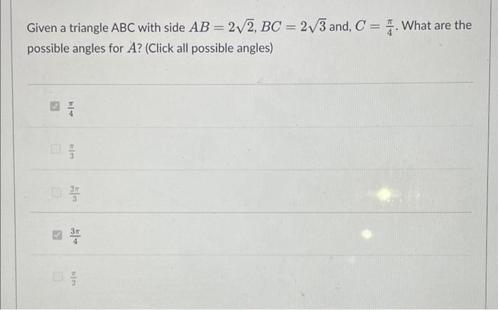 Solved Given A Triangle ABC With Side AB = 2/2, BC = 2/3 | Chegg.com