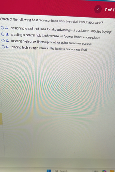 Solved 7 ﻿of 1Which of the following best represents an | Chegg.com