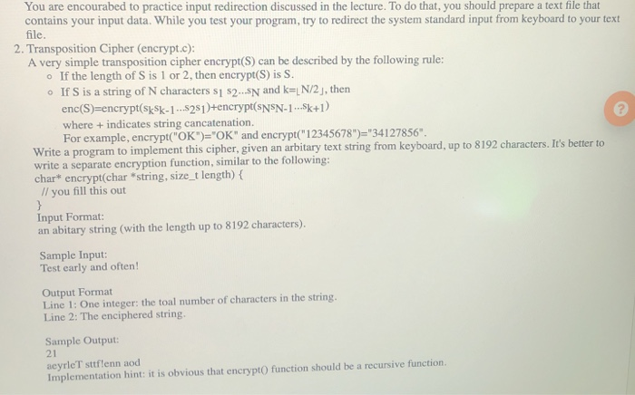 Solved In this assignment, you will do a couple of C | Chegg.com