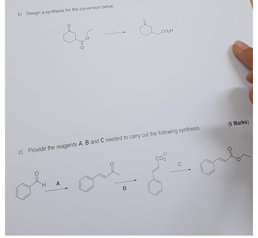 Solved B) Design A Synthesis For The Conversion Below. COCH | Chegg.com