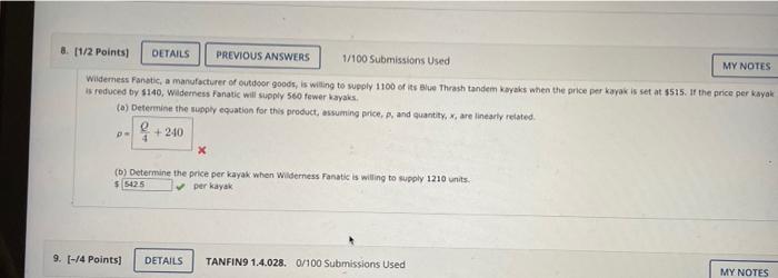 Solved Your best submission for each question part is used | Chegg.com