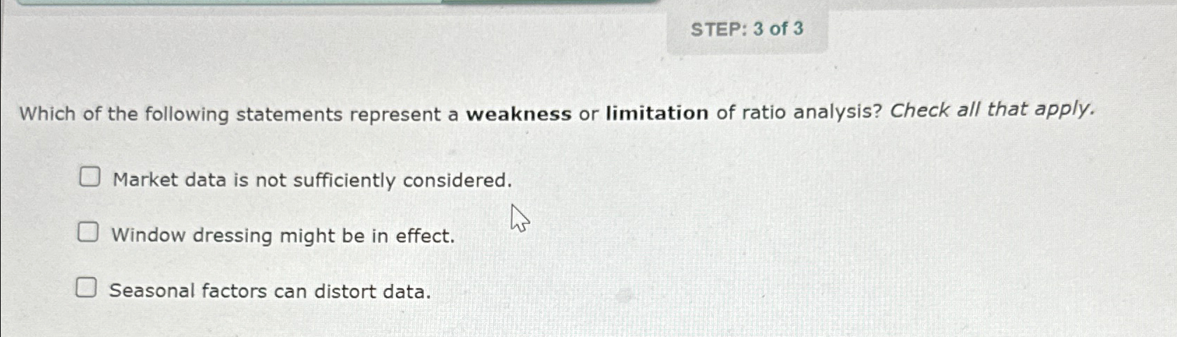 Solved STEP: 3 ﻿of 3Which Of The Following Statements | Chegg.com