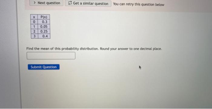 Find the mean of this probability distribution. Round your answer to one decimal place.
