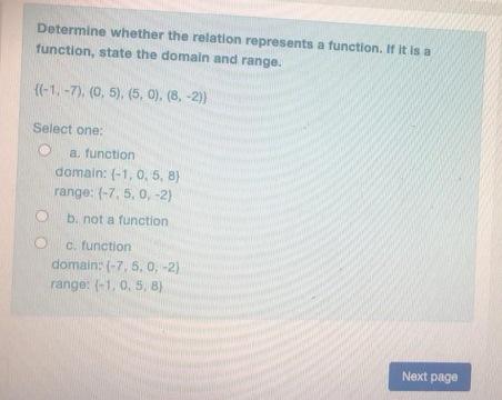 Solved Determine whether the relation represents a function. | Chegg.com