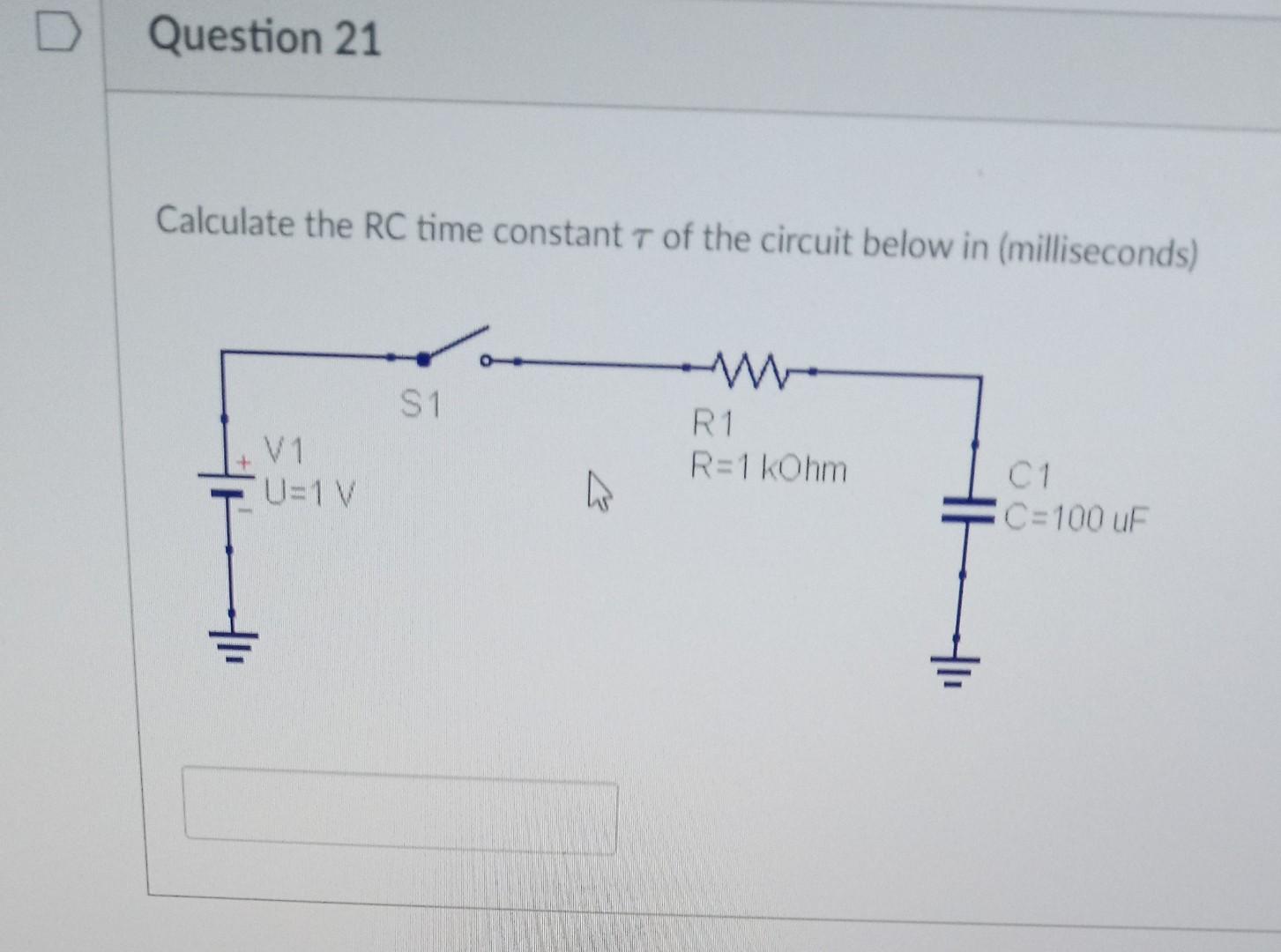 Solved Calculate the RC time constant τ of the circuit below | Chegg.com