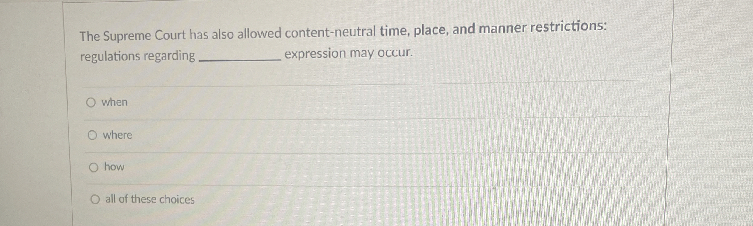 Solved The Supreme Court has also allowed content-neutral | Chegg.com