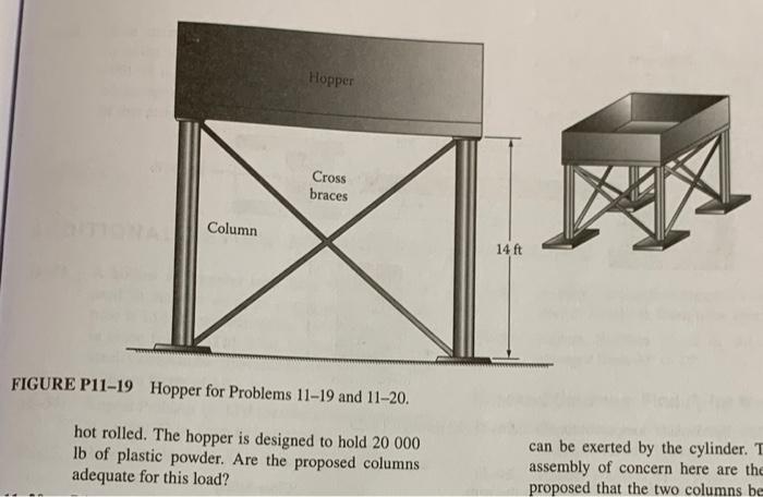 Solved 11-19. A structure is being designed to support a | Chegg.com