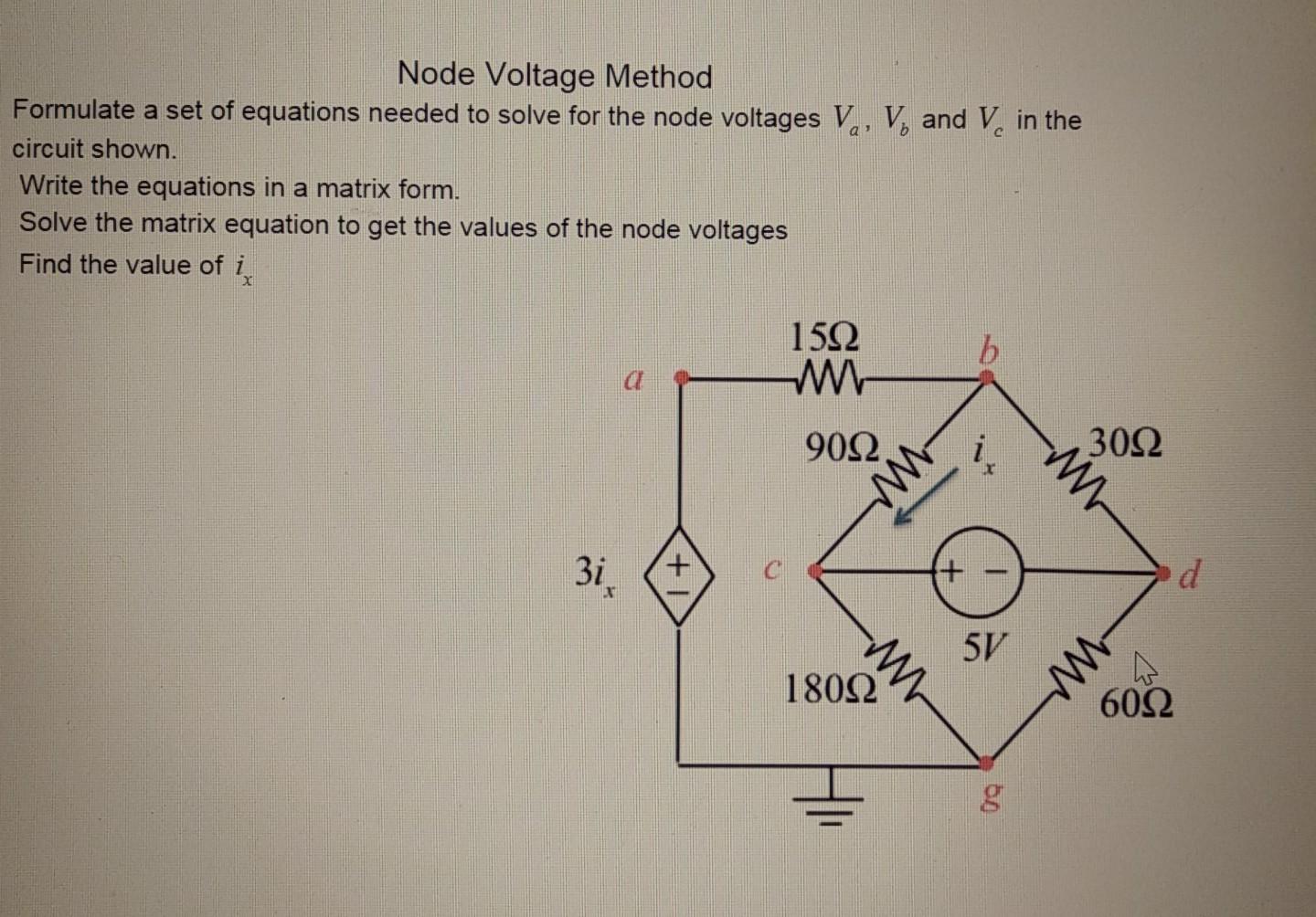 Solved Node Voltage Method Formulate a set of equations | Chegg.com