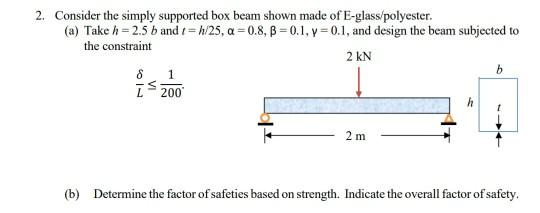 2. Consider the simply supported box beam shown made | Chegg.com