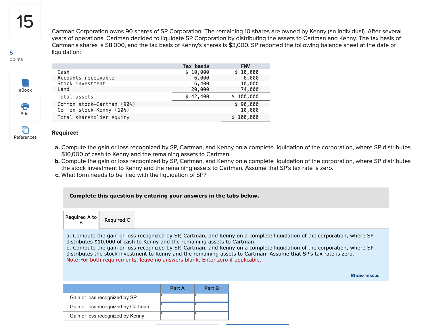 Solved Cartman Corporation owns 90 ﻿shares of SP | Chegg.com