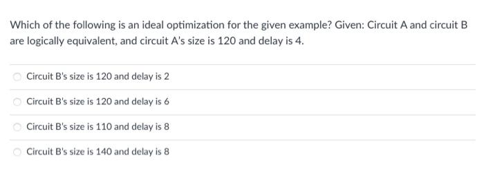 Solved Which of the following is an ideal optimization for | Chegg.com