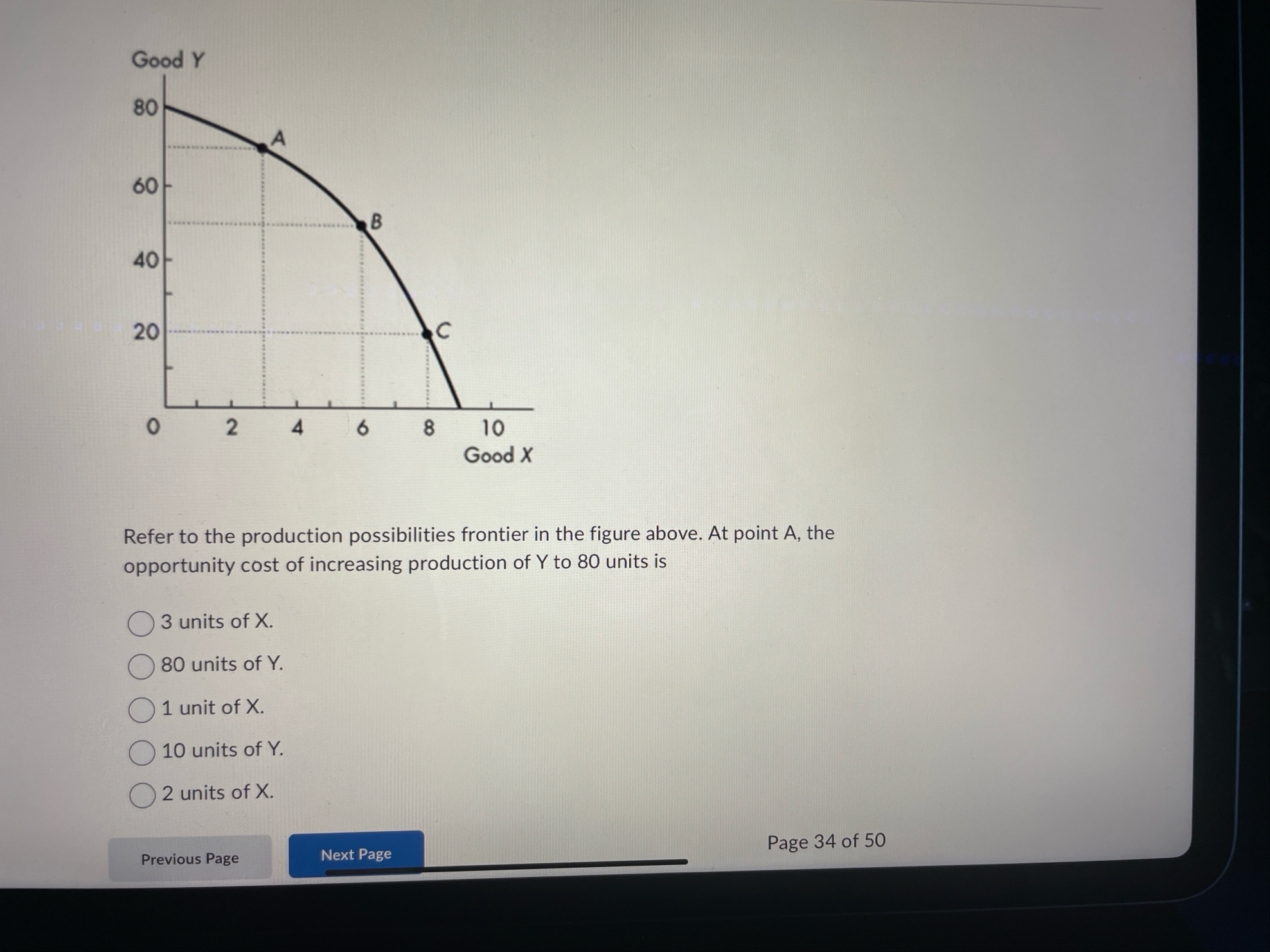 Refer to the production possibilities frontier in the | Chegg.com
