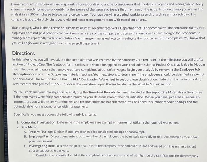 Human resource professionals are responsible for