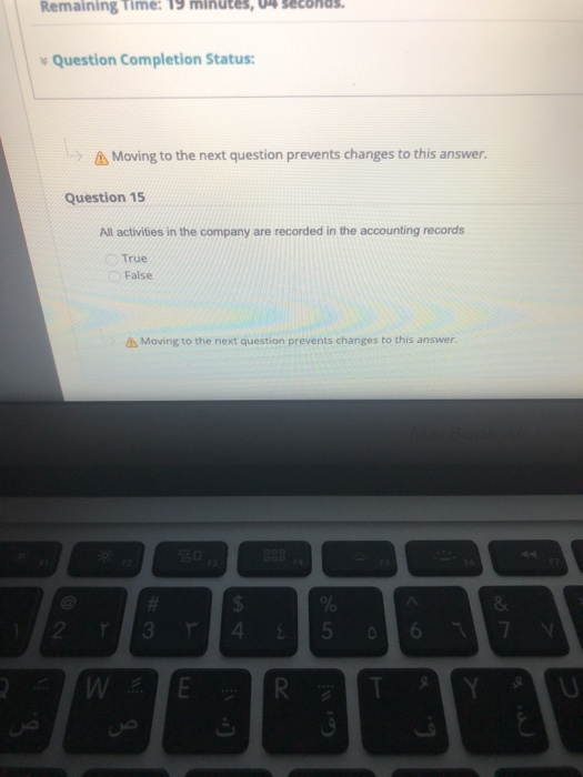 Solved Remaining Time: 19 minu Question Completion Status: A | Chegg.com