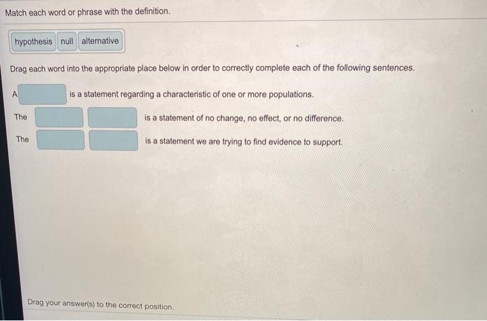 Solved Match each word or phrase with the definition | Chegg.com