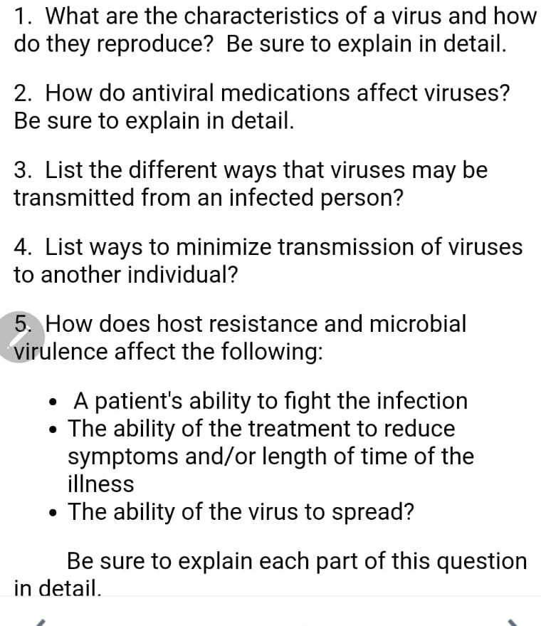 Characteristics about Viruses