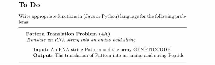 Solved To Do Write appropriate functions in (Java or Python) | Chegg.com