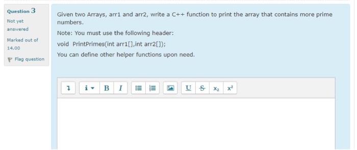 Solved Question 3 Not yet answered Given two Arrays, arri | Chegg.com