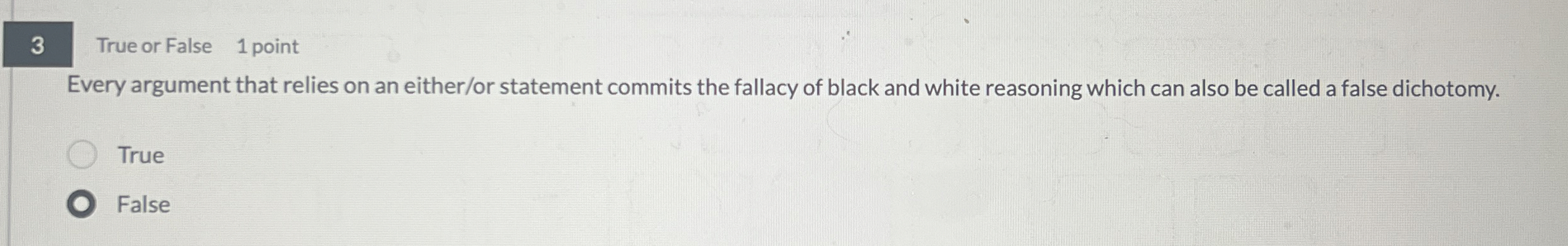 Solved 3 ﻿True or False 1 ﻿pointEvery argument that relies | Chegg.com