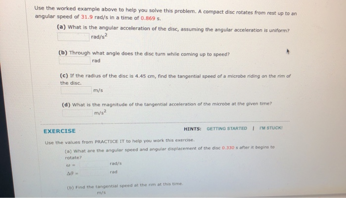 Solved SOLUTION (A) Find the angular acceleration of the | Chegg.com