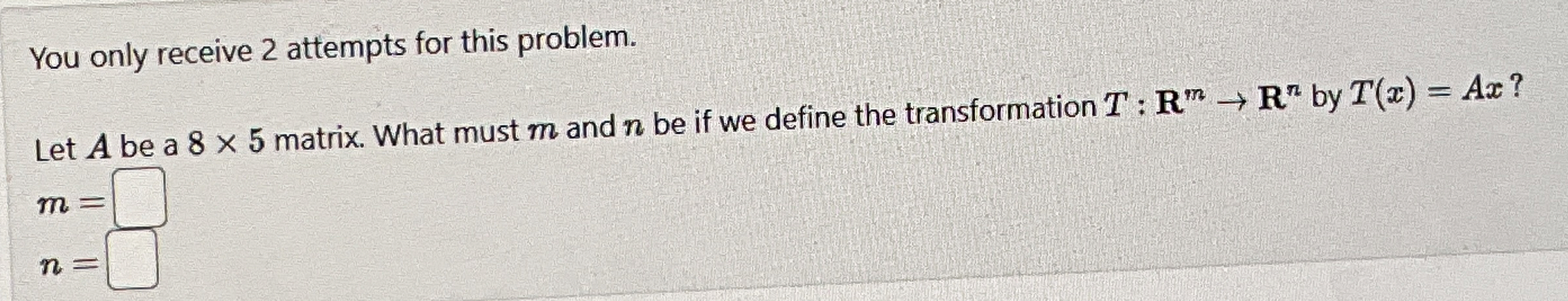 Solved You only receive 2 ﻿attempts for this problem.Let A | Chegg.com
