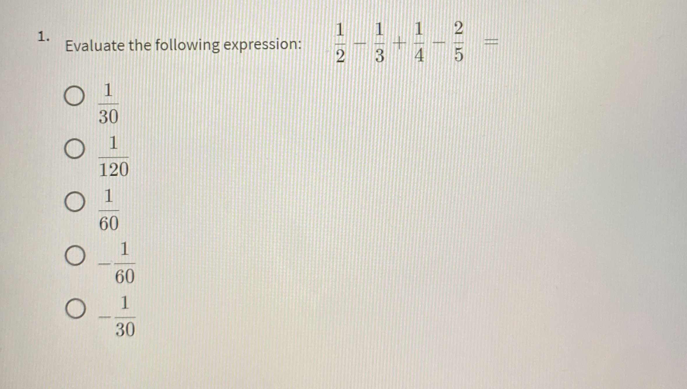 Solved Evaluate the following expression: | Chegg.com