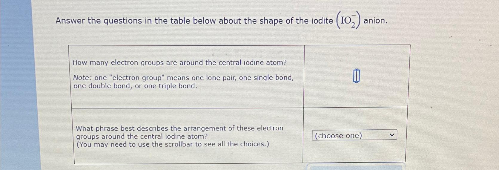 Solved Answer the questions in the table below about the | Chegg.com