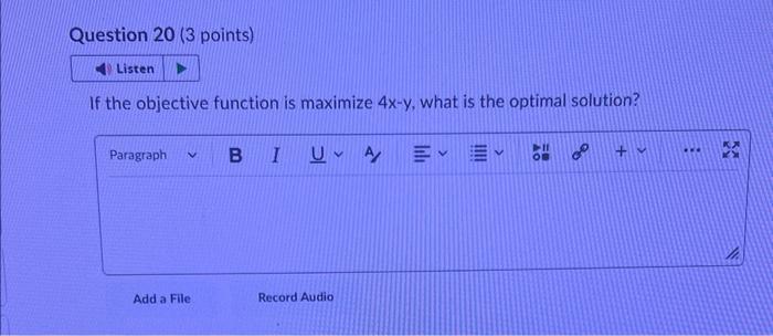 Solved The following is a graph of a linear programming | Chegg.com