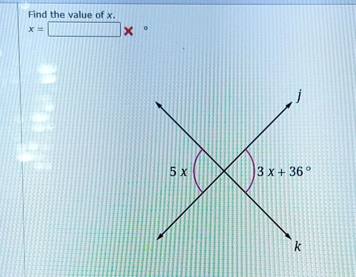 Solved Find The Value Of X. 