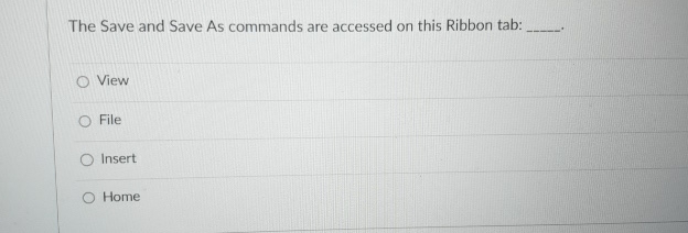 Solved The Save and Save As commands are accessed on this | Chegg.com