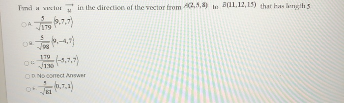 Solved Find a vector in the direction of the vector from | Chegg.com