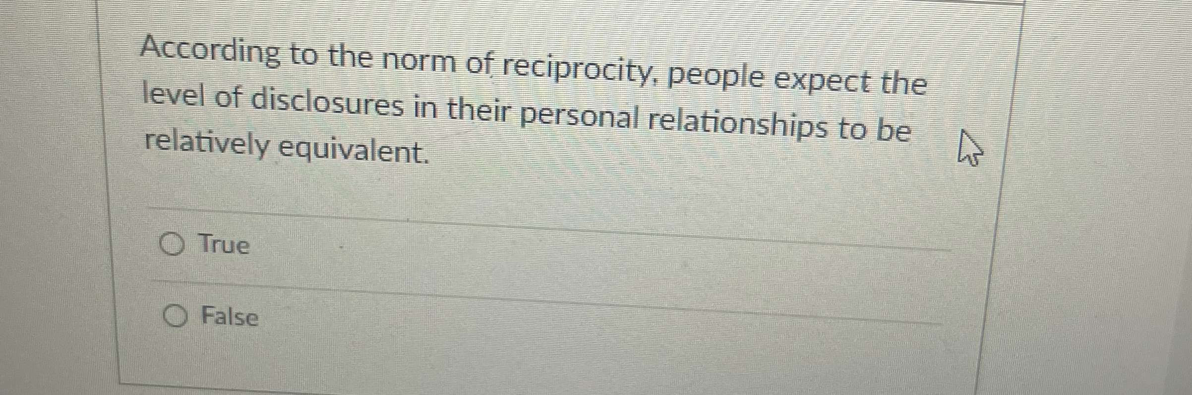 Solved According to the norm of reciprocity, people expect | Chegg.com